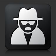 Black Square Button with Anonymous Icon