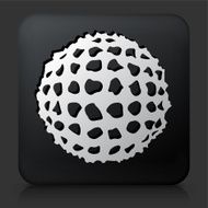 Black Square Button with Virus Icon