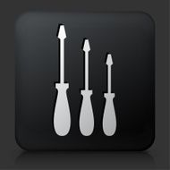 Black Square Button with Screwdrivers Icon