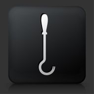 Black Square Button with Hooking Tool Icon