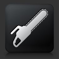 Black Square Button with Chainsaw Icon