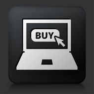 Black Square Button with Buy Sign on Laptop
