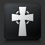 Black Square Button with Cross