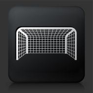 Black Square Button with Soccer Net