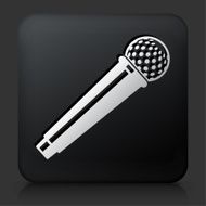 Black Square Button with Microphone