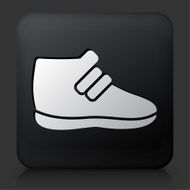 Black Square Button with Sneaker