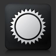 Black Square Button with Sun