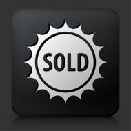 Black Square Button with Sold Emblem Icon