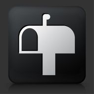 Black Square Button with Mail Box Icon N2