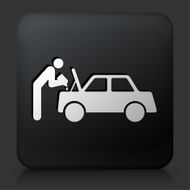 Black Square Button with Changing Car Oil Icon