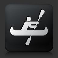 Black Square Button with Person Canoeing