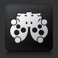 Black Square Button with Refracting Instrument