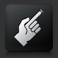 Black Square Button with Hand Holding Contact Lens
