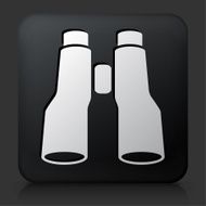 Black Square Button with Binoculars