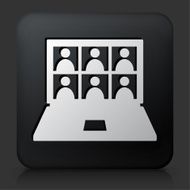 Black Square Button with Laptop Screen and Candidates