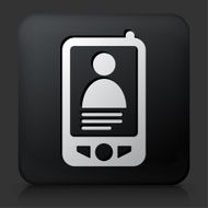 Black Square Button with Smart Phone and Male Image