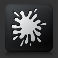 Black Square Button with Paint Splash