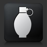 Black Square Button with Hand Grenade