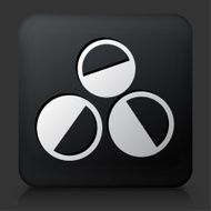 Black Square Button with Paintballs