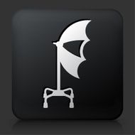 Black Square Button with Studio Umbrella and Photography