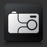 Black Square Button with Film Camera