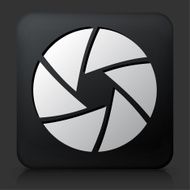 Black Square Button with Camera Shutter