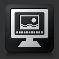 Black Square Button with Photo Viewing on Computer