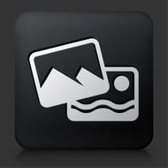 Black Square Button with Two Photos of Mountains and Ocean