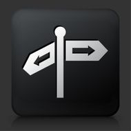 Black Square Button with Direction Arrow Signs