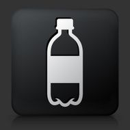 Black Square Button with Water Bottle Icon