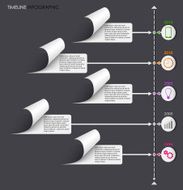 Time line info graphic withe stickers template