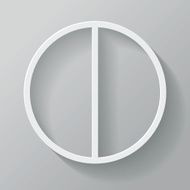 Pie Chart Paper Thin Line Interface Icon With Long Shadow