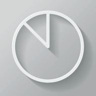 Pie Chart Paper Thin Line Interface Icon With Long Shadow N3