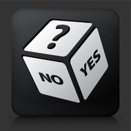 Black Square Button with Playing Dice Icon