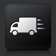 Black Square Button with Delivery Truck Icon
