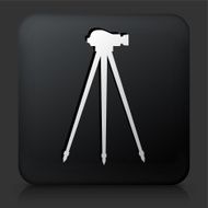 Black Square Button with Land Surveying Equipment Icon