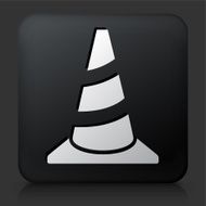 Black Square Button with Traffic Cone Icon