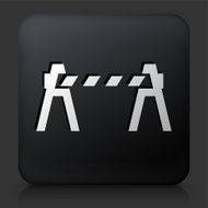 Black Square Button with Road Block Icon