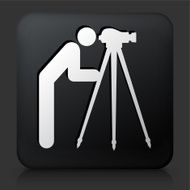 Black Square Button with Land Surveying Equipment Icon N2