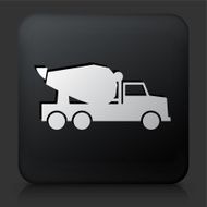 Black Square Button with Cement Truck Icon