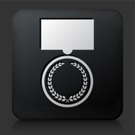 Black Square Button with Medal Icon
