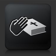 Black Square Button with Oath Icon