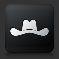 Black Square Button with Cowboy Hat Icon