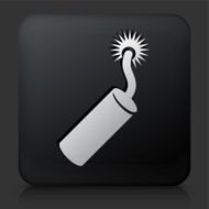 Black Square Button with Dynamite Icon
