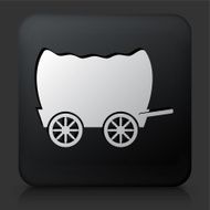 Black Square Button with Wagon Icon