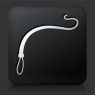 Black Square Button with Whip Icon