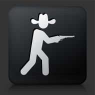 Black Square Button with Gunslinger Icon N2