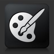 Black Square Button with Art Tool Icon