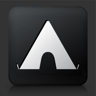 Black Square Button with Hut Icon