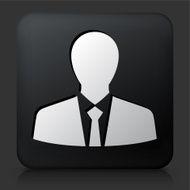 Black Square Button with Busienssman Icon